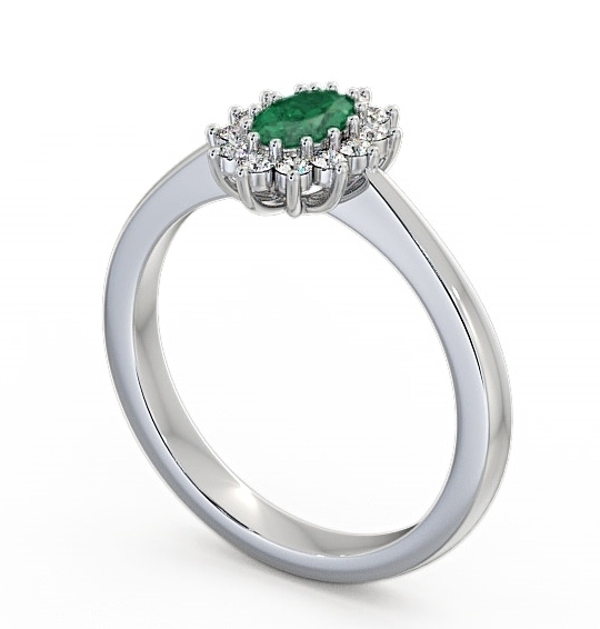 Cluster Emerald and Diamond 0.47ct Ring 18K White Gold GEM12_WG_EM_THUMB1 