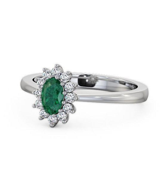  Cluster Emerald and Diamond 0.47ct Ring Palladium - Louvel GEM12_WG_EM_THUMB2 