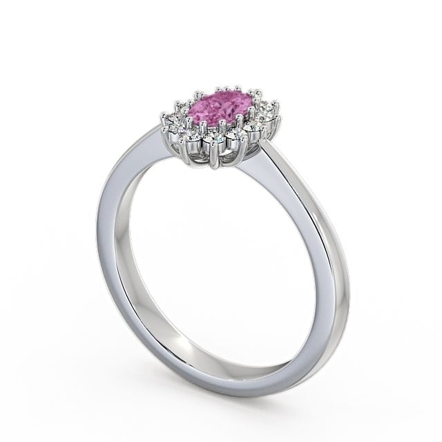 Cluster Pink Sapphire and Diamond 0.52ct Ring Palladium - Louvel GEM12_WG_PS_SIDE