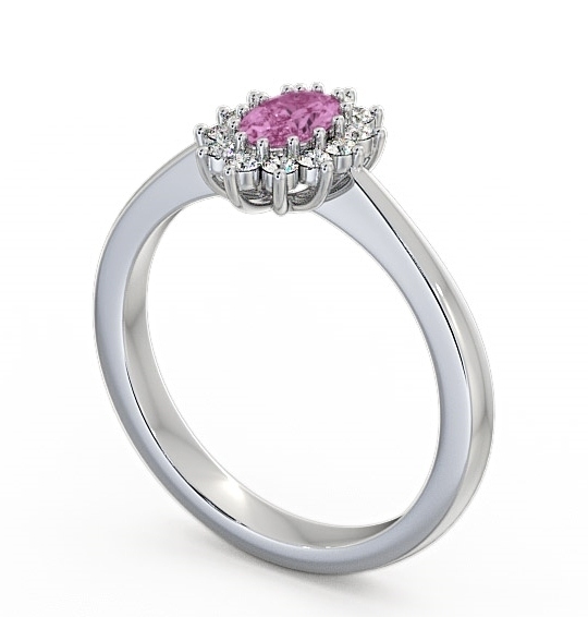 Cluster Pink Sapphire and Diamond 0.52ct Ring Palladium GEM12_WG_PS_THUMB1