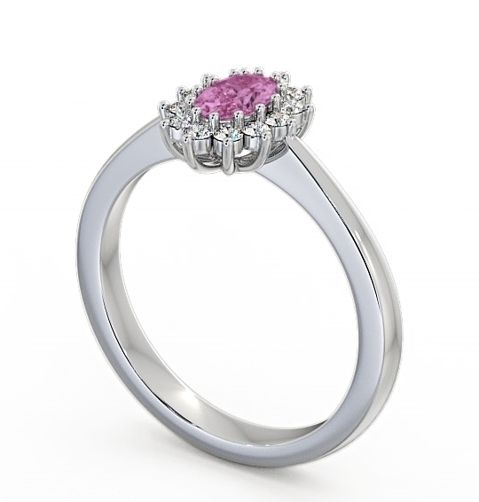 Cluster Pink Sapphire and Diamond 0.52ct Ring 18K White Gold GEM12_WG_PS_THUMB1 