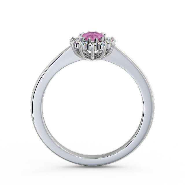 Cluster Pink Sapphire and Diamond 0.52ct Ring 18K White Gold - Louvel GEM12_WG_PS_UP