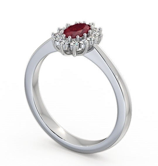 Cluster Ruby and Diamond 0.52ct Ring Platinum GEM12_WG_RU_THUMB1