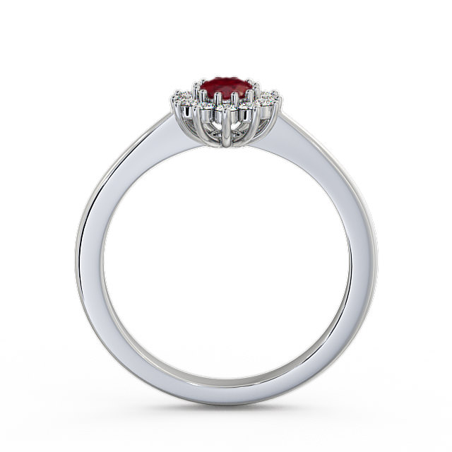 Cluster Ruby and Diamond 0.52ct Ring Platinum - Louvel GEM12_WG_RU_UP