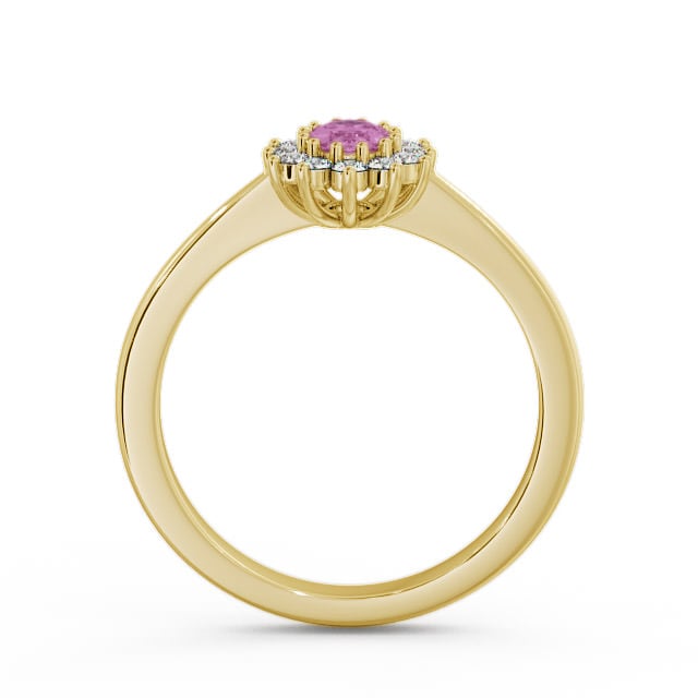 Cluster Pink Sapphire and Diamond 0.52ct Ring 18K Yellow Gold - Louvel GEM12_YG_PS_UP