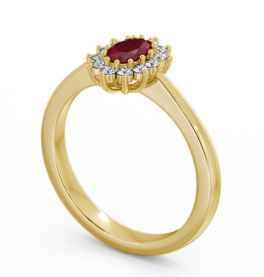 Cluster Ruby and Diamond 0.52ct Ring 9K Yellow Gold GEM12_YG_RU_THUMB1