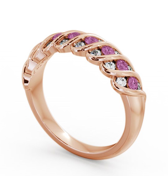 Half Eternity Pink Sapphire and Diamond 0.56ct Ring 18K Rose Gold GEM13_RG_PS_THUMB1