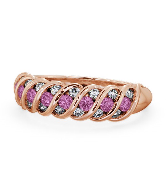  Half Eternity Pink Sapphire and Diamond 0.56ct Ring 9K Rose Gold - Reneta GEM13_RG_PS_THUMB2 