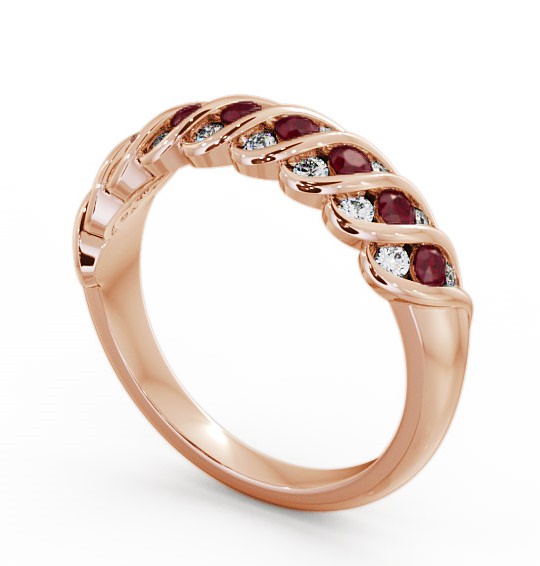 Half Eternity Ruby and Diamond 0.56ct Ring 18K Rose Gold GEM13_RG_RU_THUMB1