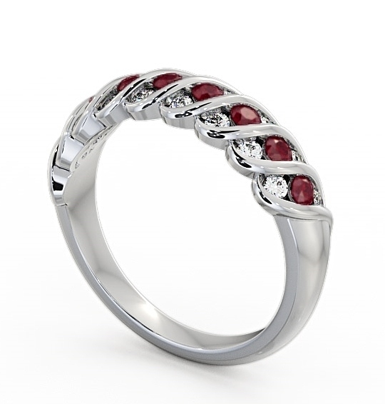 Half Eternity Ruby and Diamond 0.56ct Ring 9K White Gold GEM13_WG_RU_THUMB1