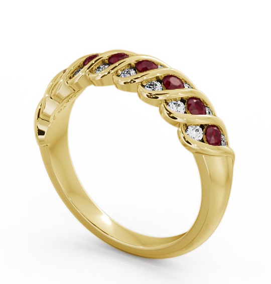 Half Eternity Ruby and Diamond 0.56ct Ring 18K Yellow Gold GEM13_YG_RU_THUMB1