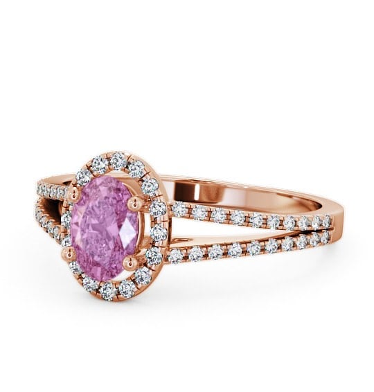 Halo Pink Sapphire and Diamond 0.86ct Ring 18K Rose Gold GEM14_RG_PS_THUMB2 