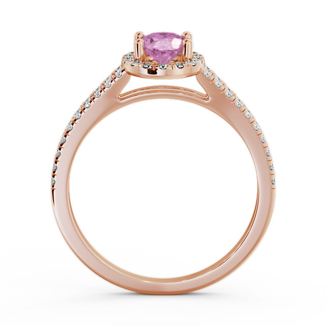Halo Pink Sapphire and Diamond 0.86ct Ring 9K Rose Gold - Tristan GEM14_RG_PS_UP