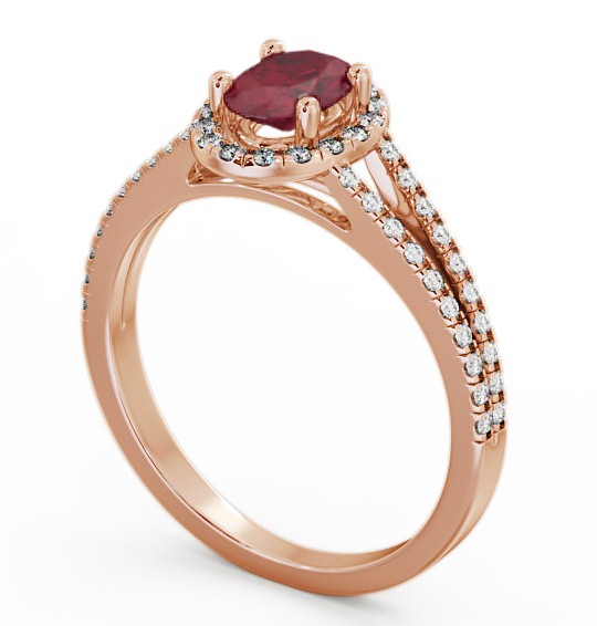 Halo Ruby and Diamond 0.86ct Ring 18K Rose Gold GEM14_RG_RU_THUMB1