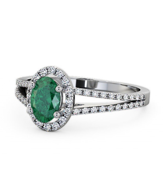 Halo Emerald and Diamond 0.78ct Ring Platinum GEM14_WG_EM_THUMB2 