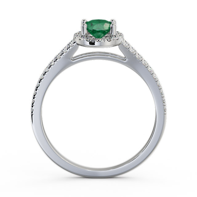 Halo Emerald and Diamond 0.78ct Ring Palladium - Tristan GEM14_WG_EM_UP