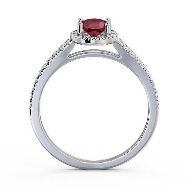 Halo Ruby and Diamond 0.86ct Ring 18K White Gold - Tristan GEM14_WG_RU_UP