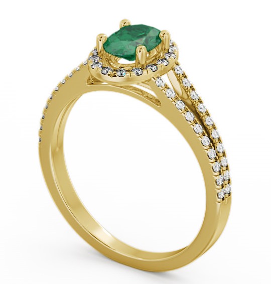 Halo Emerald and Diamond 0.78ct Ring 9K Yellow Gold GEM14_YG_EM_THUMB1