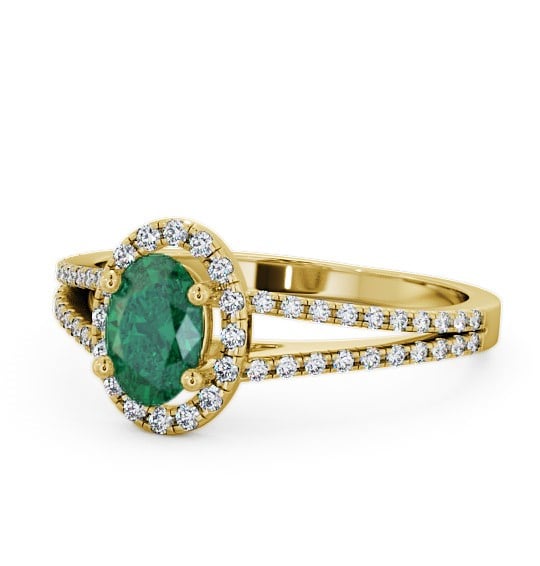  Halo Emerald and Diamond 0.78ct Ring 9K Yellow Gold - Tristan GEM14_YG_EM_THUMB2 