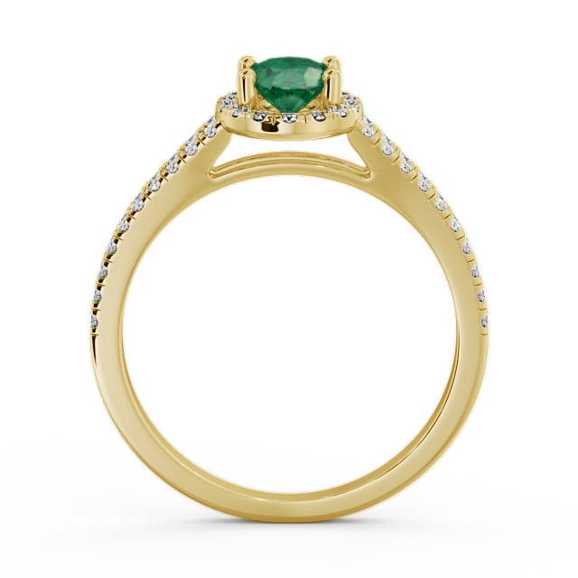 Halo Emerald and Diamond 0.78ct Ring 9K Yellow Gold - Tristan GEM14_YG_EM_UP