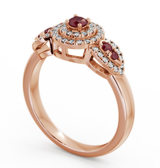 Cluster Ruby and Diamond 0.50ct Ring 18K Rose Gold GEM15_RG_RU_THUMB1