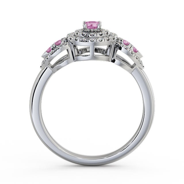 Cluster Pink Sapphire and Diamond 0.50ct Ring Palladium - Camila GEM15_WG_PS_UP