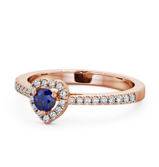  Halo Blue Sapphire and Diamond 0.50ct Ring 9K Rose Gold - Neiva GEM16_RG_BS_THUMB2 