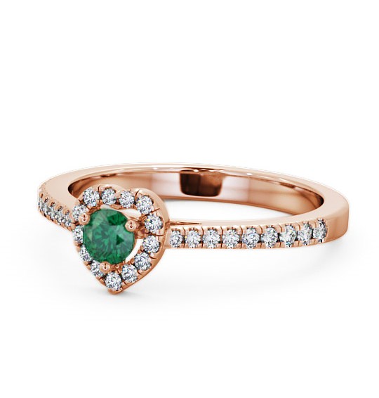 Halo Emerald and Diamond 0.43ct Ring 18K Rose Gold GEM16_RG_EM_THUMB2 
