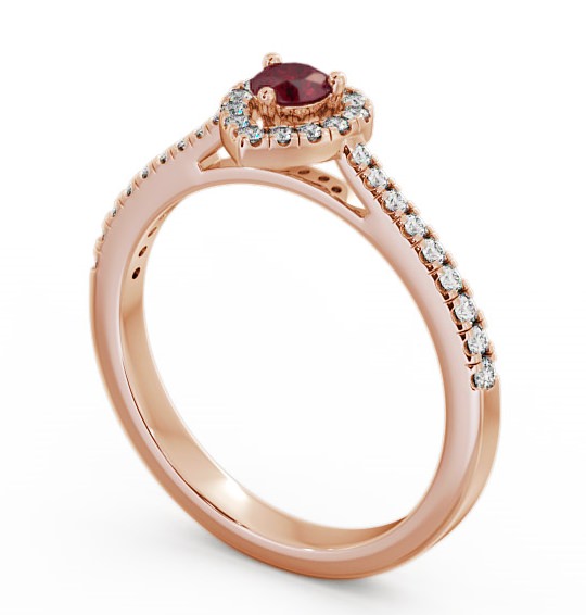 Halo Ruby and Diamond 0.50ct Ring 18K Rose Gold GEM16_RG_RU_THUMB1 