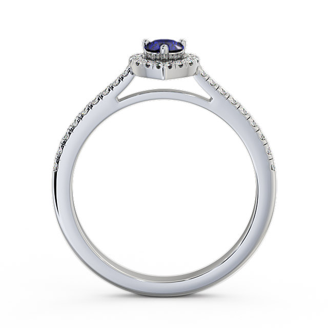 Halo Blue Sapphire and Diamond 0.50ct Ring Palladium - Neiva GEM16_WG_BS_UP