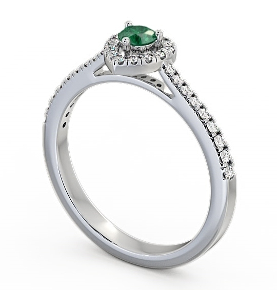 Halo Emerald and Diamond 0.43ct Ring Platinum GEM16_WG_EM_THUMB1