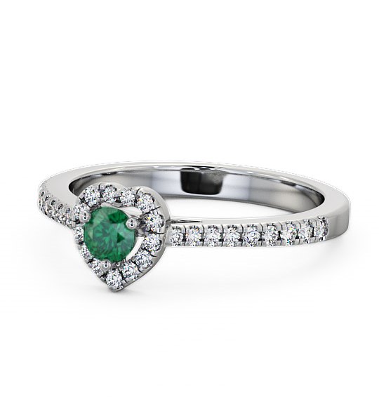  Halo Emerald and Diamond 0.43ct Ring 9K White Gold - Neiva GEM16_WG_EM_THUMB2 