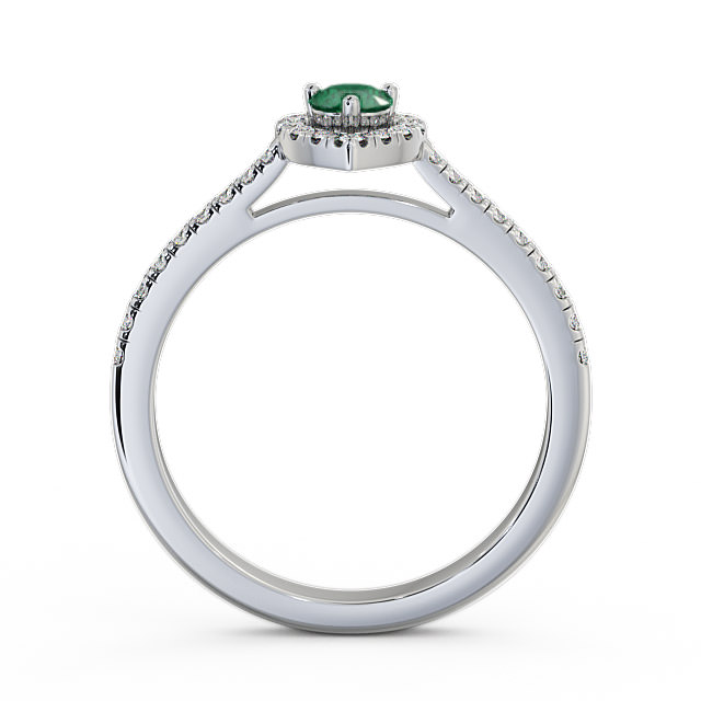 Halo Emerald and Diamond 0.43ct Ring 18K White Gold - Neiva GEM16_WG_EM_UP