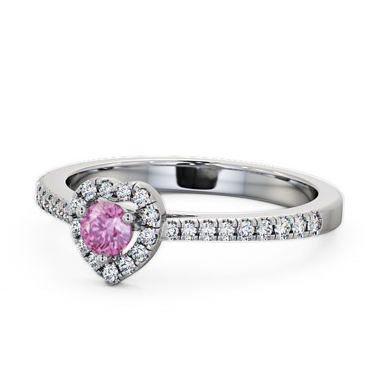  Halo Pink Sapphire and Diamond 0.50ct Ring 18K White Gold - Neiva GEM16_WG_PS_THUMB2 