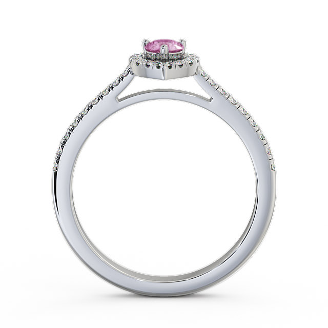 Halo Pink Sapphire and Diamond 0.50ct Ring Palladium - Neiva GEM16_WG_PS_UP