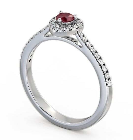 Halo Ruby and Diamond 0.50ct Ring 9K White Gold GEM16_WG_RU_THUMB1