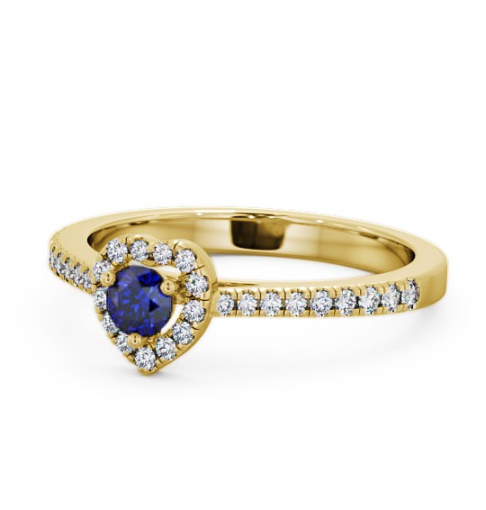  Halo Blue Sapphire and Diamond 0.50ct Ring 18K Yellow Gold - Neiva GEM16_YG_BS_THUMB2 