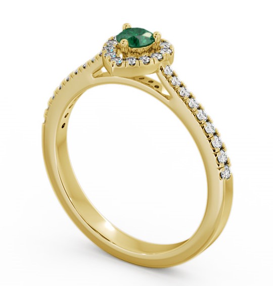 Halo Emerald and Diamond 0.43ct Ring 18K Yellow Gold GEM16_YG_EM_THUMB1