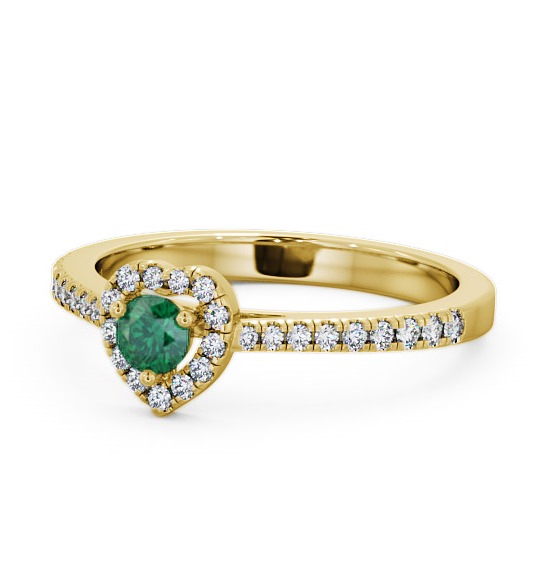  Halo Emerald and Diamond 0.43ct Ring 9K Yellow Gold - Neiva GEM16_YG_EM_THUMB2 