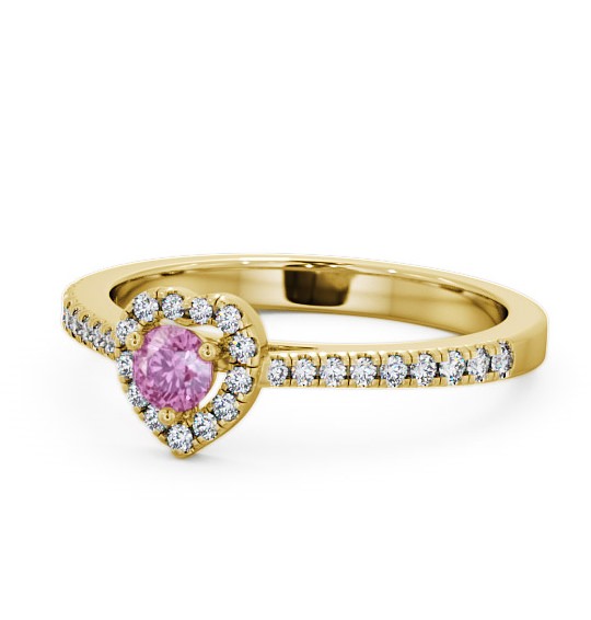  Halo Pink Sapphire and Diamond 0.50ct Ring 18K Yellow Gold - Neiva GEM16_YG_PS_THUMB2 