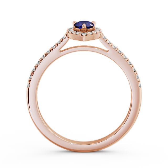 Halo Blue Sapphire and Diamond 0.37ct Ring 9K Rose Gold - Ruelle GEM17_RG_BS_UP