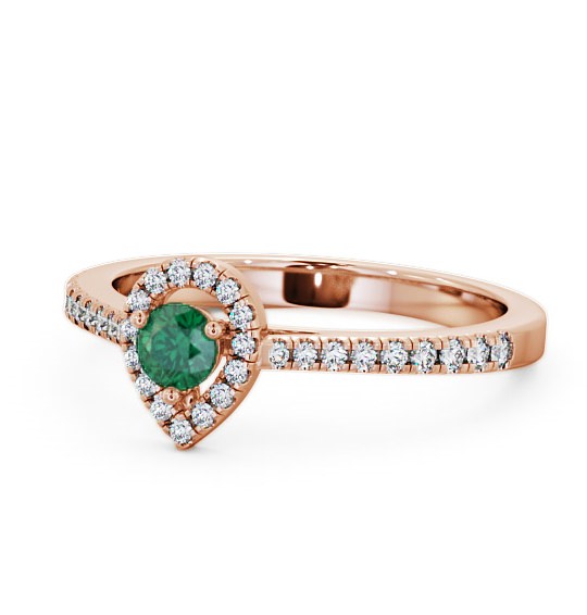  Halo Emerald and Diamond 0.34ct Ring 9K Rose Gold - Ruelle GEM17_RG_EM_THUMB2 