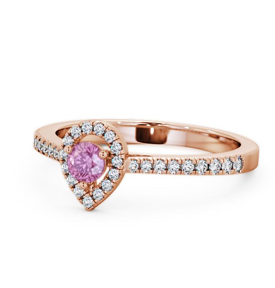 Halo Pink Sapphire and Diamond 0.37ct Ring 18K Rose Gold - Ruelle GEM17_RG_PS_THUMB2 