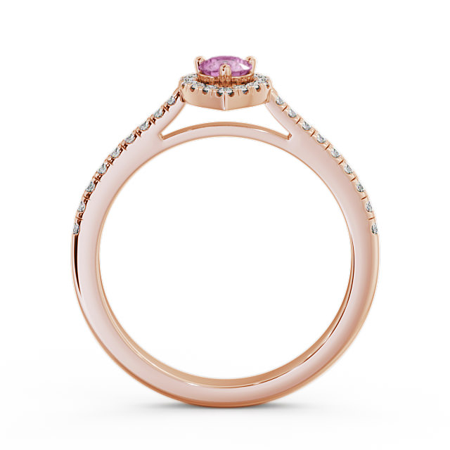 Halo Pink Sapphire and Diamond 0.37ct Ring 18K Rose Gold - Ruelle GEM17_RG_PS_UP