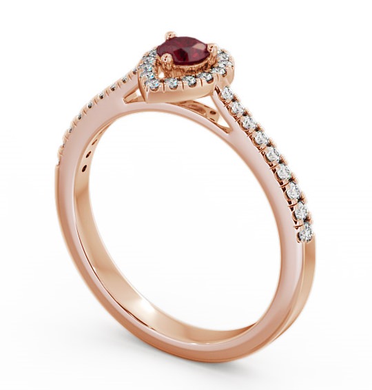 Halo Ruby and Diamond 0.37ct Ring 18K Rose Gold GEM17_RG_RU_THUMB1