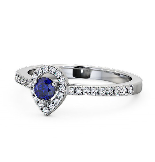  Halo Blue Sapphire and Diamond 0.37ct Ring 9K White Gold - Ruelle GEM17_WG_BS_THUMB2 