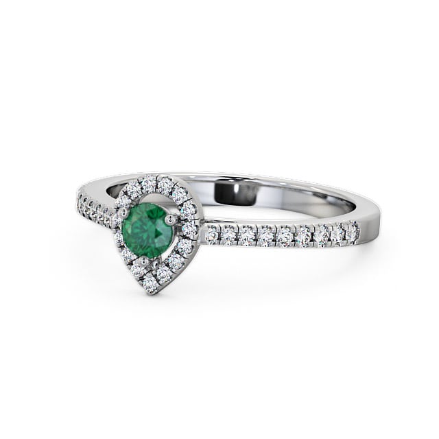 Halo Emerald and Diamond 0.34ct Ring Palladium - Ruelle GEM17_WG_EM_FLAT