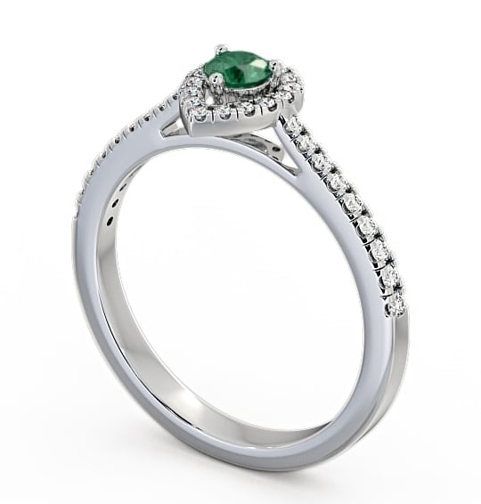 Halo Emerald and Diamond 0.34ct Ring Platinum GEM17_WG_EM_THUMB1 