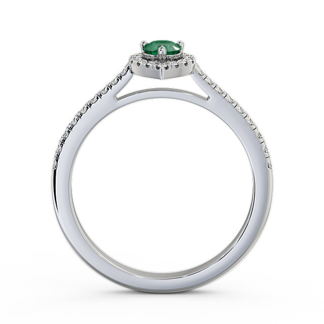 Halo Emerald and Diamond 0.34ct Ring 9K White Gold - Ruelle GEM17_WG_EM_UP