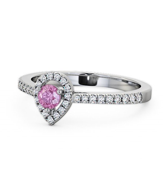  Halo Pink Sapphire and Diamond 0.37ct Ring Palladium - Ruelle GEM17_WG_PS_THUMB2 